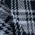 tissu en laine Plaid tweed noir blanc pour manteau